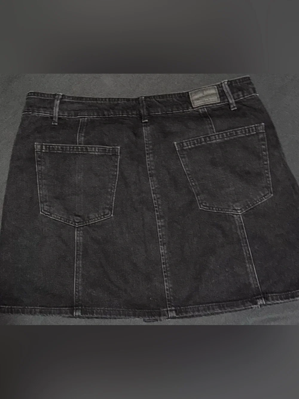 American Eagle Outfitters Black Button-Front Denim Skirt